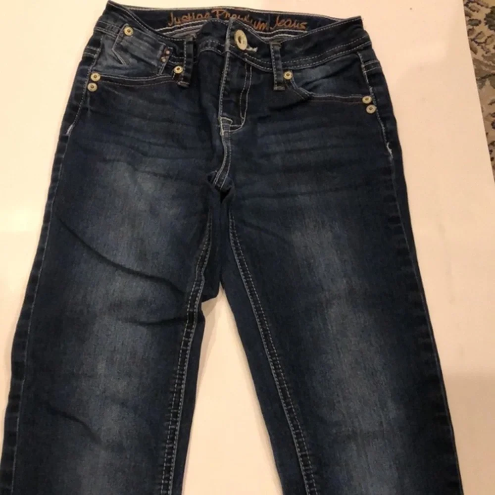 Justice‎ Premium simply low super skinny Jeans girls 10S dark wash